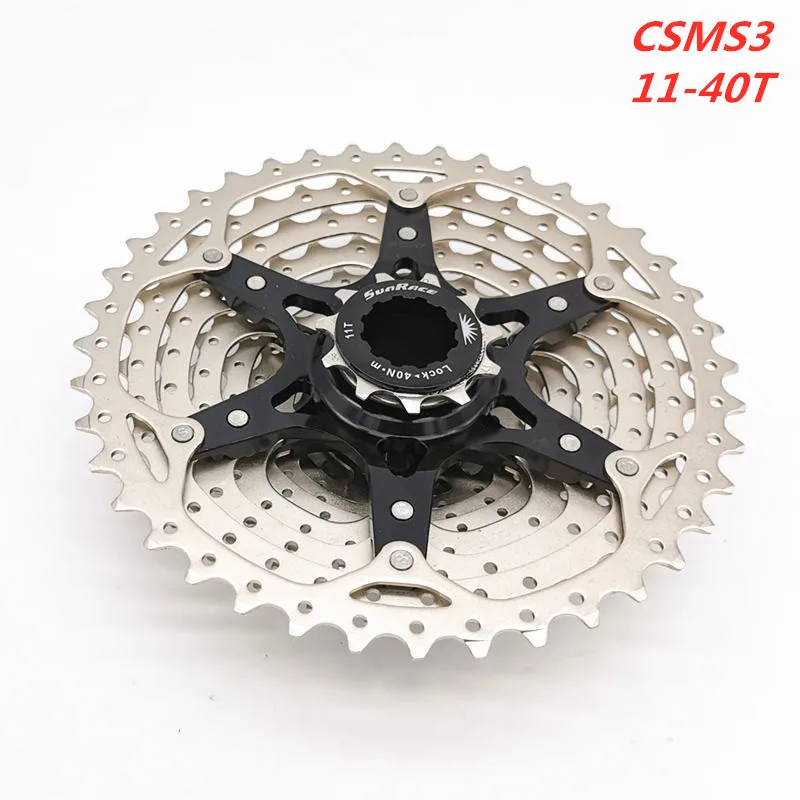 Sunracing 10 speed CSMS3 и CSMX3 11-40 T/11-42 T широкого соотношения и MTB велосипед трещотка кассета 11-40 T/11-42 T CSMS3 CSMX3 cog - Цвет: S3 silver 11 40T