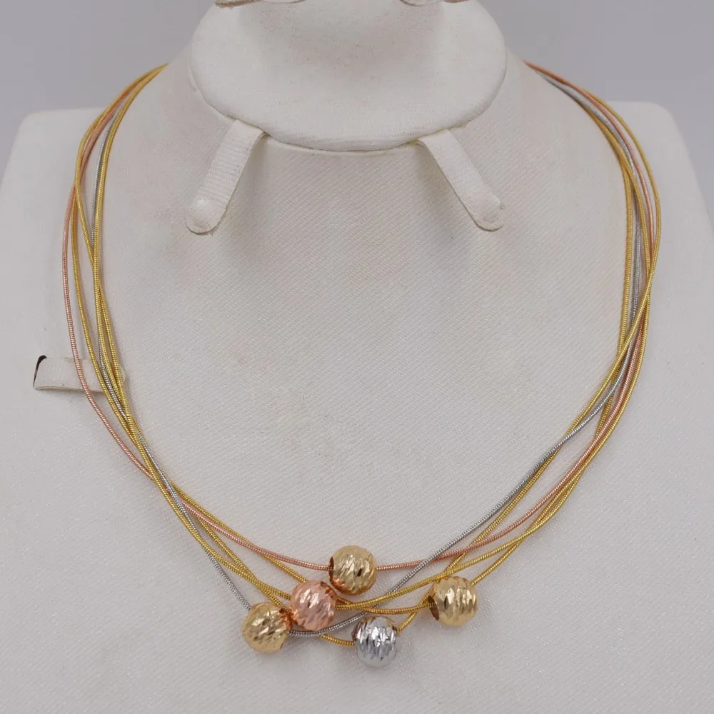 3 тонов, новинка, высокое качество, Италия 750, ювелирный набор, модный Parure Bijoux Femme, Дубай, ариканские серьги, ожерелье, Китай, колье