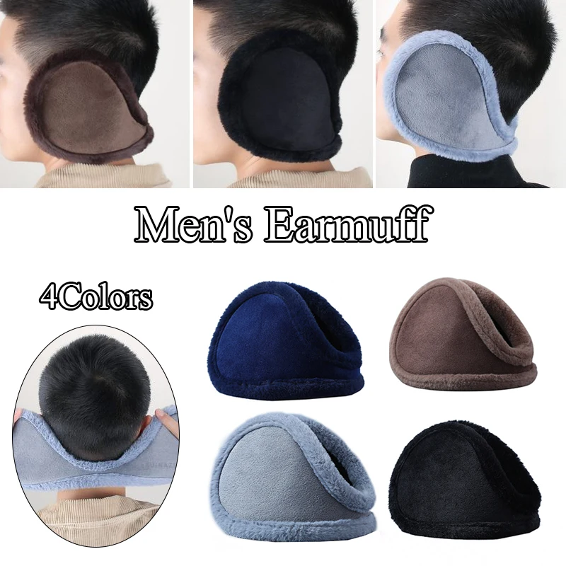 

Men'S Thicken Plush Earmuffs Fleece Ear Warmer Soft Ear Cover Orejeras Outdoor Windproof Wear Earlap Winter Accessories For Men