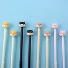 4 шт.партия, Симпатичные собака хаски шариковая ручка 0,5 мм черный Цвет гелевые ручки для написания подписи канцелярские офисные школьные принадлежности, блокноты в A6946