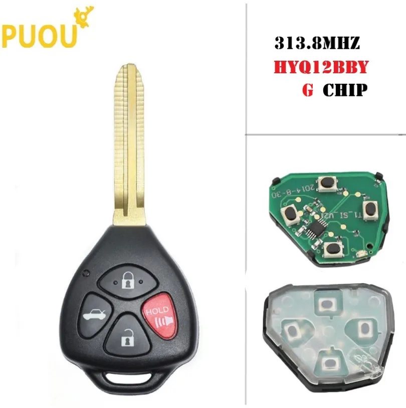 5 шт./лот обновленный дистанционный ключ 3 кнопки Fob чип 315 МГц G для Toyota Camry Corolla Sienna