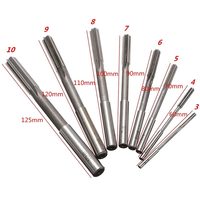 

8Pcs HSS H7 Machine Reamer Straight Shank Chucking Reamers Set with Annular Cutter Arbor with Morse Taper MT3