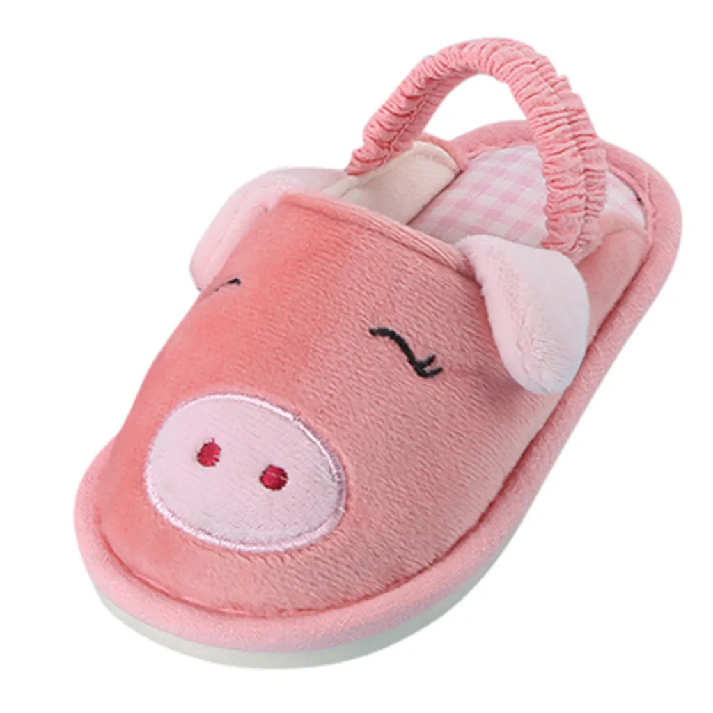 Pig Watermelon Red Зимняя обувь унисекс для новорожденных мальчиков и девочек зимняя противоскользящая обувь в виде животных теплые домашние Тапочки - Цвет: Pig Watermelon Red