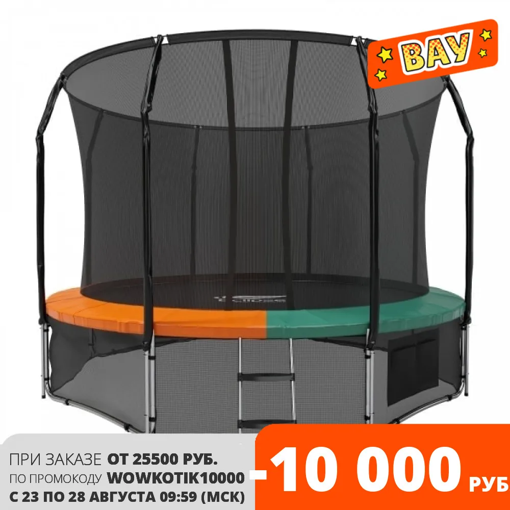 Trampoline eclipse space twin Green/Orange 12ft scaffold trampoline with net | Спорт и развлечения