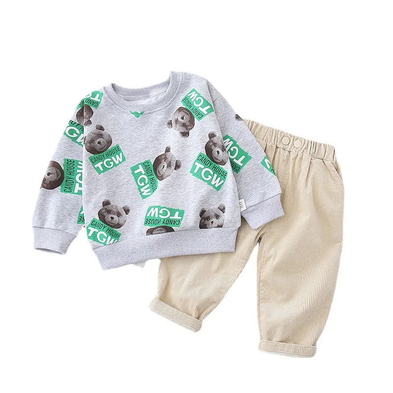 

New Spring Children Girls Cartoon Clothes Baby Boys Casual T Shirt Pants 2Pcs/sets Autumn Kids Toddler Clothing Infant Tracksuit