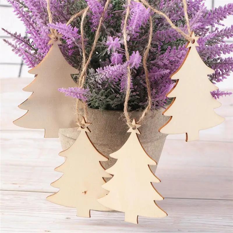 

10pcs Christmas Wooden Hanging Plaque Christmas Tree Hanging Sign Hanger Decoration Christmas Tree Decorative Pendant