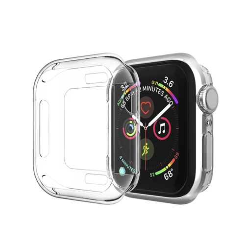 Transparent Чехол для Apple watch 4, 3, 5, чехол для Apple Watch band 44 мм, 40 мм, 42 мм, 38 мм, Iwatch, чехол, ТПУ, мягкий силиконовый защитный бампер - Цвет ремешка: Transparent