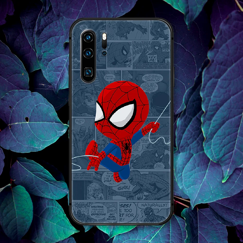 

Spiders man Super Hero Cool Phone Case For Huawei P Mate Smart 10 20 30 40 Lite Z 2019 Pro black Shell 3D Bumper Painting