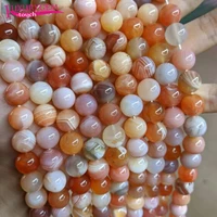 high quality natural multicolor agates stone round shape loose spacer smooth beads 6810mm diy gems jewelry accessory 38cm sk32