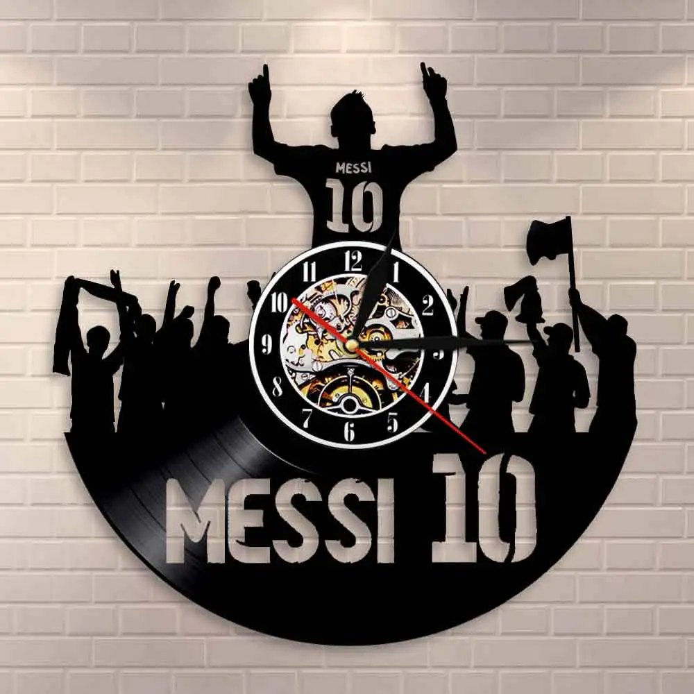 Виниловые настенные часы The King 10 Lionel Messi, Аргентина, футболист, часы, непробиваемые силы, футбол, легенда, подарок для фанатов Messi