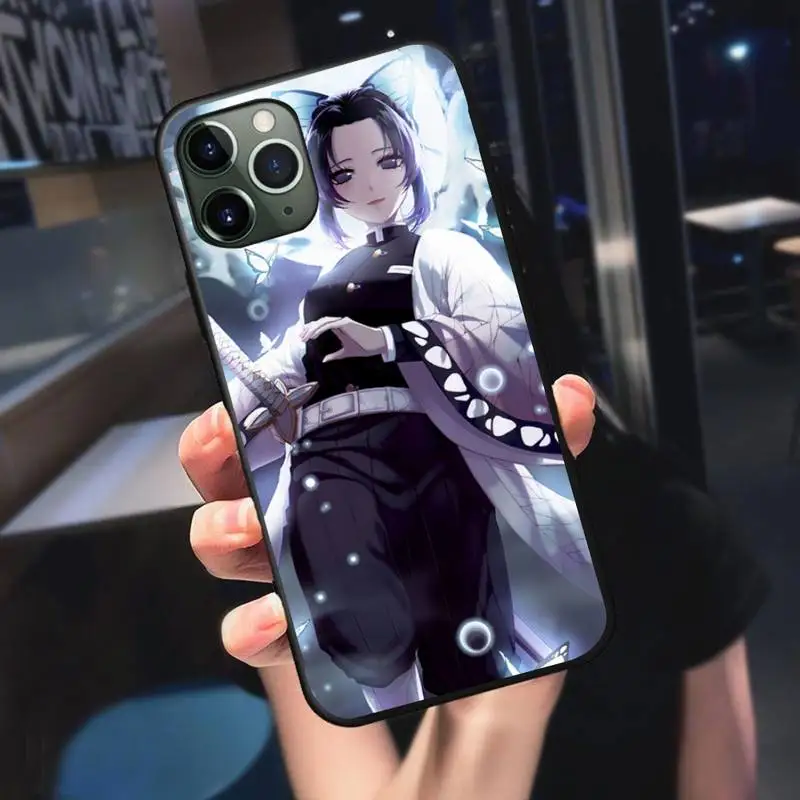 

Kochou Shinobu Kimetsu no Yaiba Phone Case For Black-Iphone 5 5s se 6 6s 7 8 11 12 X Xs Xr Pro Plus Max Mini Cover