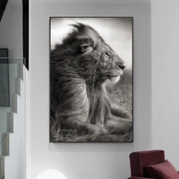 black and white animals art posters and prints african wild lions canvas paintings on the wall art pictures home decoration