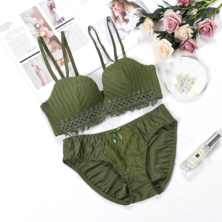 

Underwear set Pendant National Style Wireless Bra Set New Style Pendant Bra Set Japanese-Style Back Girl's Underwear