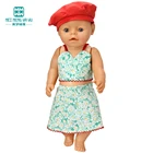 Одежда для куклы, подходит для детских игрушек 43-45 см, Одежда для куклы для новорожденных, аксессуары, модный набор ремешков с медведем, розовый, коричневый