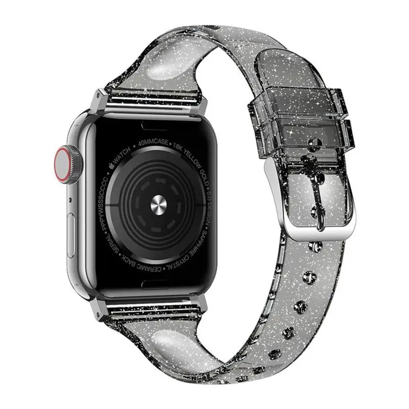 

Silicone Strap for Apple watch band 40mm 44mm iWatch 38mm 42mm Slim Glitter bracelet Apple watch 5 4 3 se 6 745mm Ladies strap