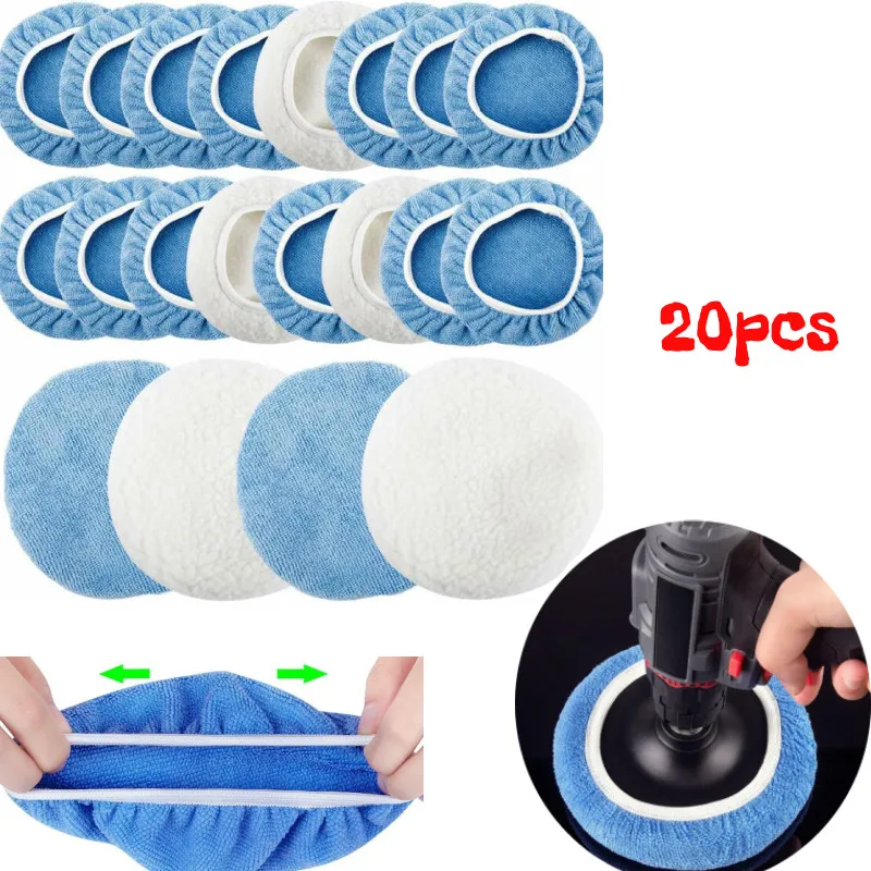 

20pcs Polishing bonnets 5-6 inch Pad Set Superfine Water absorption Waxing