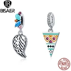 Бусины-шармы для браслета из серебра 100% пробы с цирконом