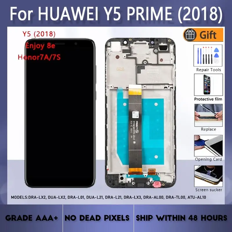 

For HUAWEI Y5 Lilte Y5 Prime 2018/Y5 2018 DRA-LX2 L01 L21 LX3 AL00 DUA HONOR 7A 7S LCD screen assembly with front case Original