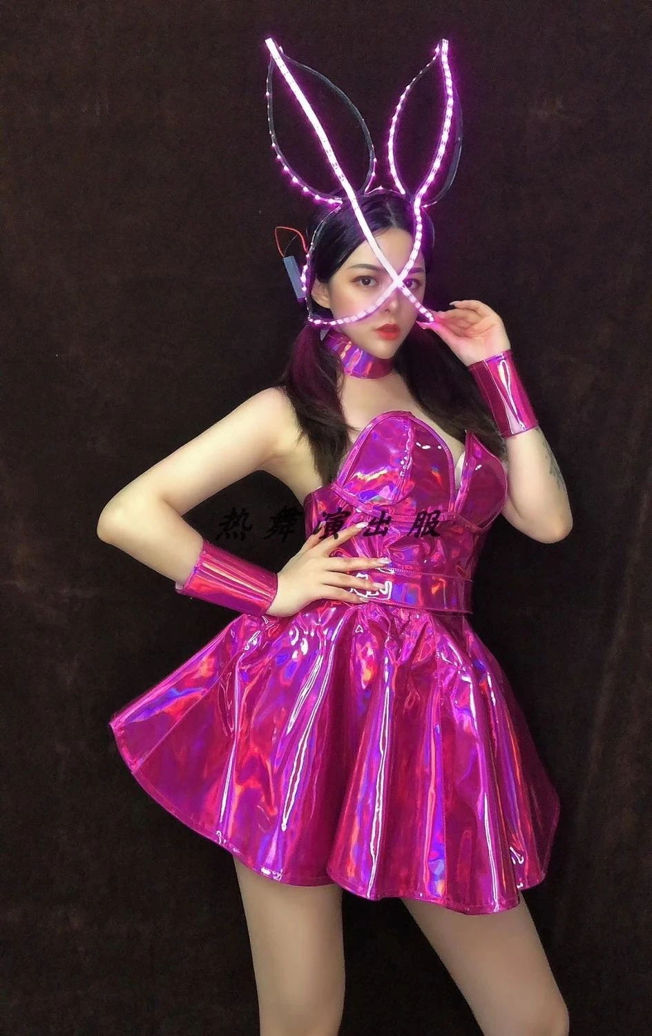 Кожаное платье для ночного клуба бара джазовых танцев костюмы певицы вечеринки