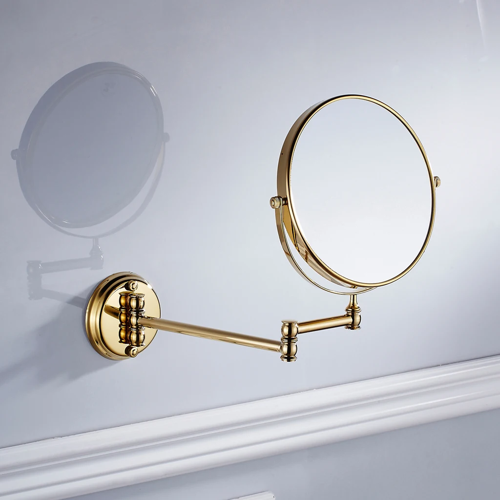 

Bath Mirror Cosmetic Mirror Bathroom Wall Mounted Magnifying European Dual Side Arm Extend 2-Face Adjustable Makeup Mirror
