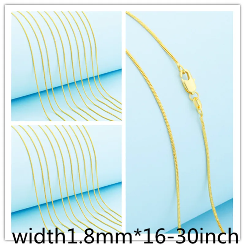 Оптовые промо-золотое ожерелье ювелирные изделия 1 8 мм Змейка &quot16-30&quot дюймов