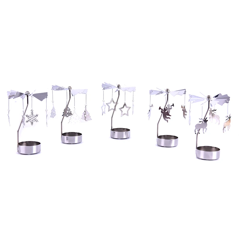 Вращающаяся крутящаяся металлическая карусель чайный светильник подсвечник