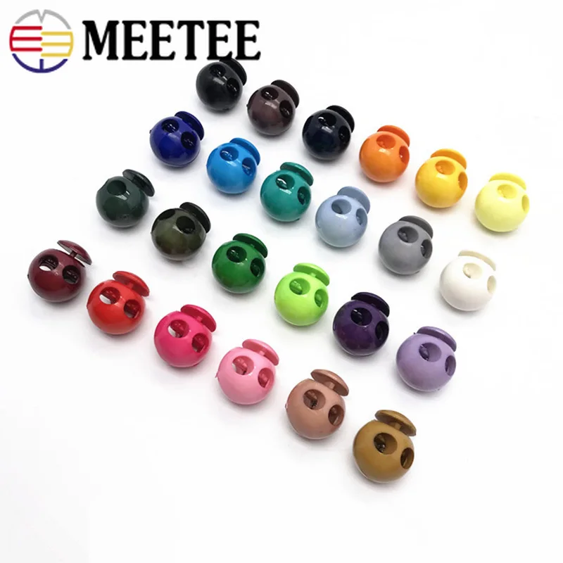 

Meetee 50pcs 18X21mm Plastic Nylon Stopper Cord Lock Hat Cord End Spring Elasticity Adjustment Buckles DIY Clothing Decor Button