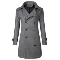 popular men overcoat long sleeve male windproof korean style trench coat windbreaker coat men long coat