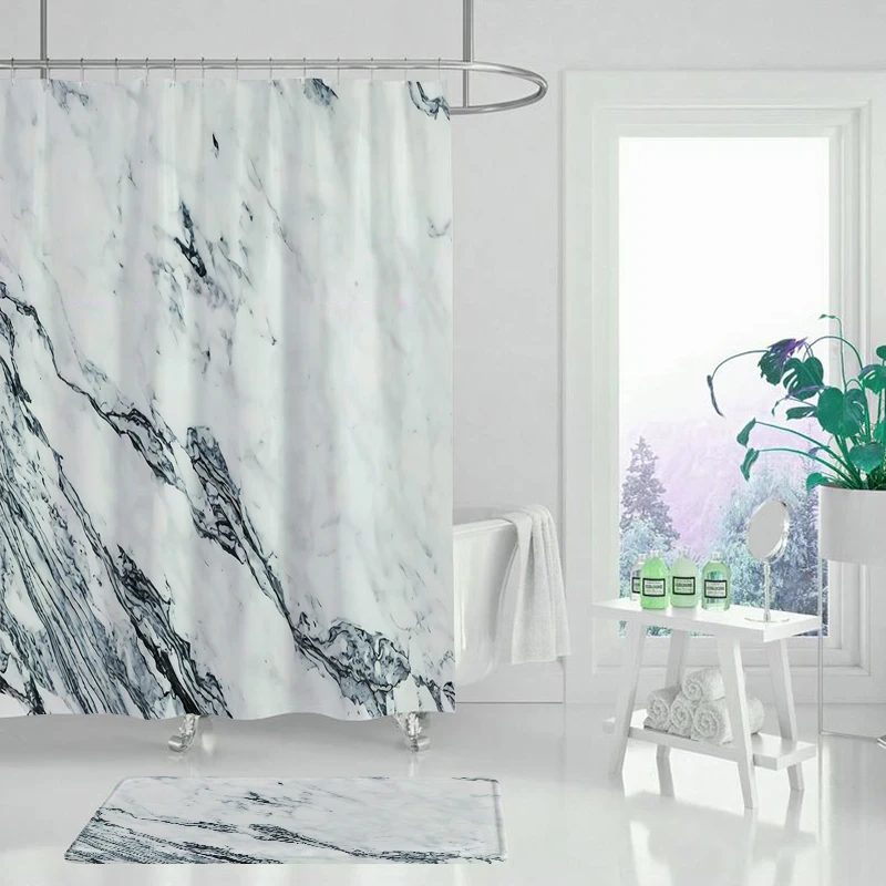 Абстрактная печать занавеска для душа Современная естественная растительная