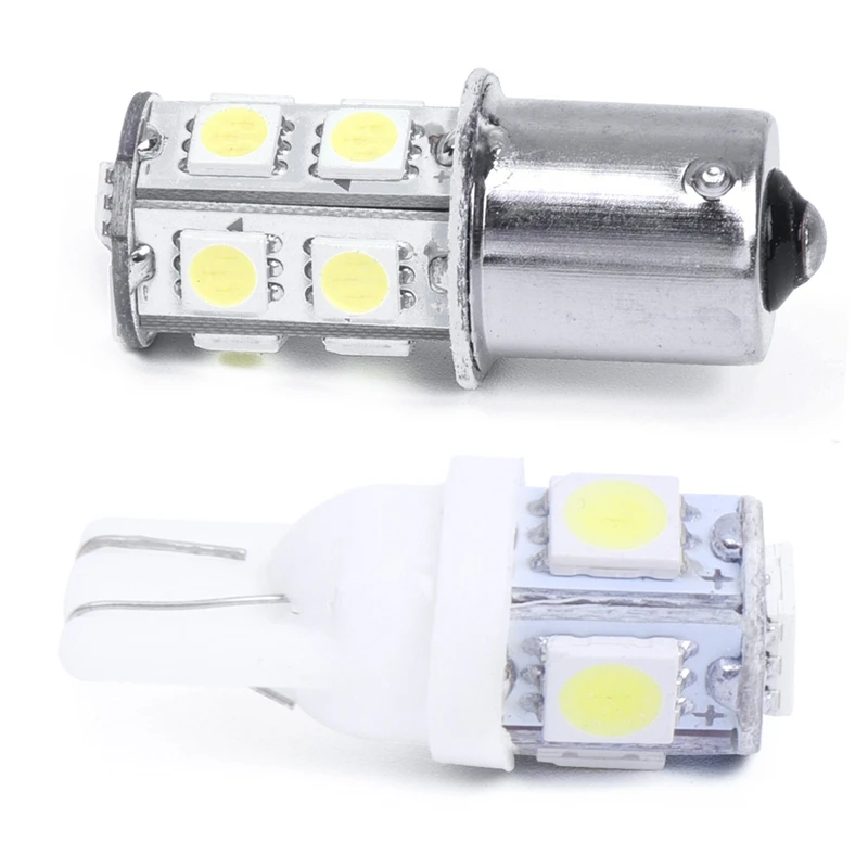2 предмета 1156 BA15S 13 светодиодный 5050 SMD светильник s лампы белый 12V задний &amp 8 шт. T10 168