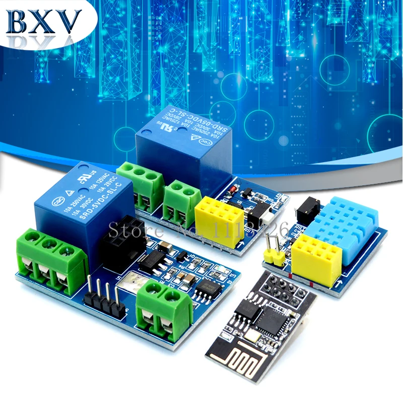 Релейный модуль ESP8266 ESP 01 5 в Wi Fi датчика температуры и влажности DHT11 беспроводной