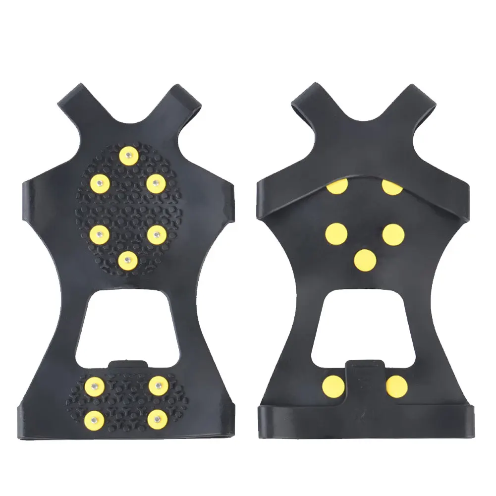 

1 Pair 10 Studs Anti-Skid Ice Gripper Spike Winter Climbing Elastomer Snow Spikes Grips Cleats Over Shoes Covers Crampon