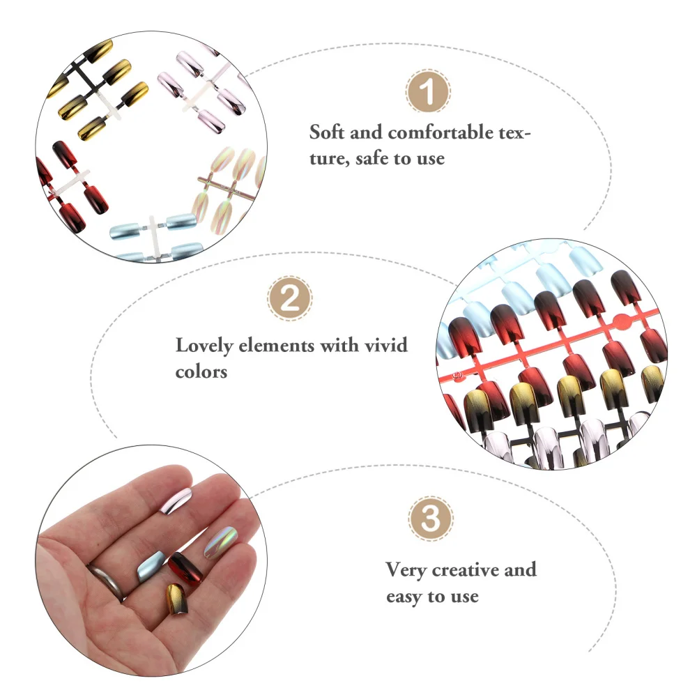 

144pcs Manicure Patches Flat Artificial Electroplate Nail Patches Nail Decals