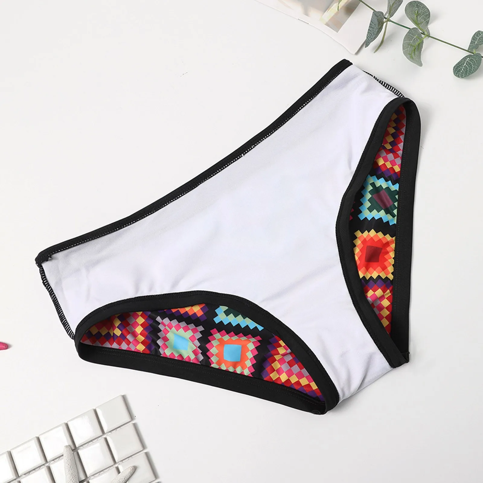 

2021 European and American Explosions Positioning Printed High-waist Plaid Swimsuit Two-piece Set Biji Swimsuit Woman Swimsuit