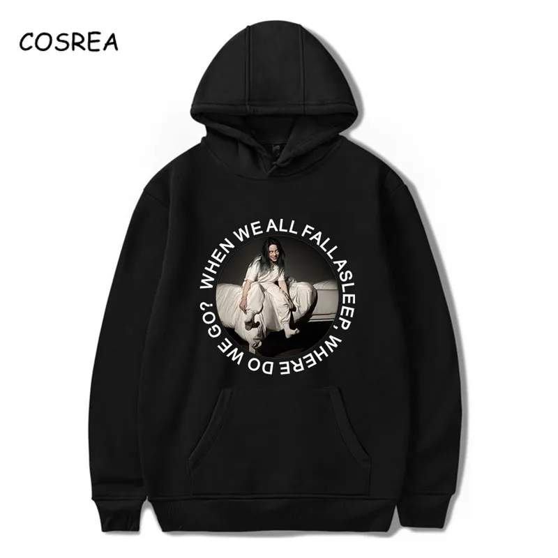 Billie Eilish/Одежда, толстовка с капюшоном, толстовки с капюшоном, Модные осенние сексуальные K-pops Harajuku, свободные топы, Спортивная рубашка для женщин и девочек
