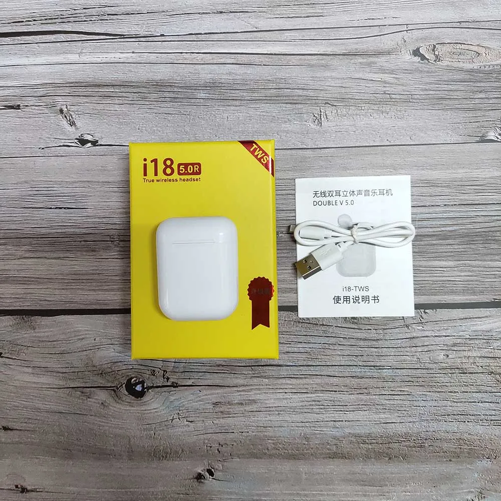 white i18 i18 TWS Bluetooth наушники i7S TWS i12 i9s стерео гарнитура для всех смартфонов PK i30 tws i20 tws i5000 - Цвет: white i18