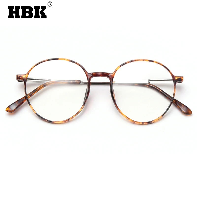 

Оправа для очков HBK, маленькая круглая, для компьютера, с прозрачными линзами с защитой от синего светильник, UV400, 2021