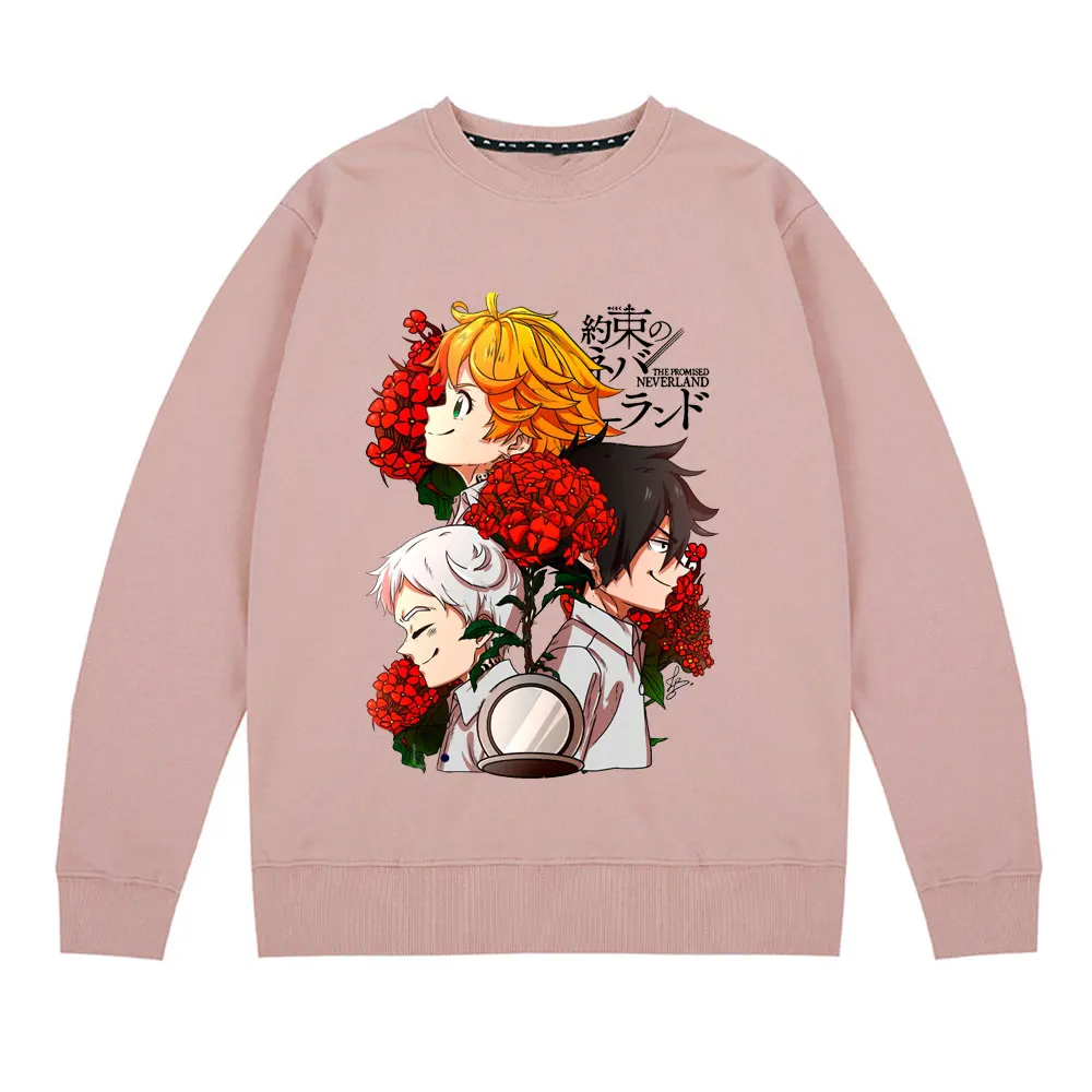 

Anime The Promised Neverland Sweatshirt Emma. Norman. Ray. Pattern Streetswear Women Men Sweatshirts Clothes Unisex Pullover