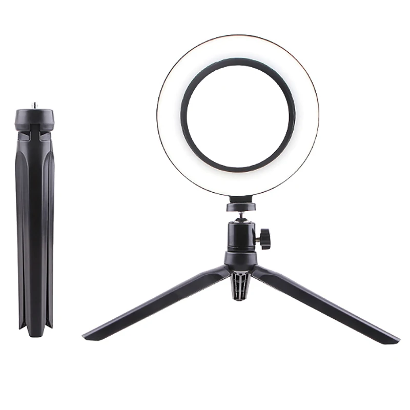 Кольцевая лампа 10 дюймов светодиодная настольная с регулируемой яркостью для