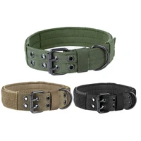 durable military dog collar nylon adjustable military tactical dog collar hunting training service dog products pet supplies