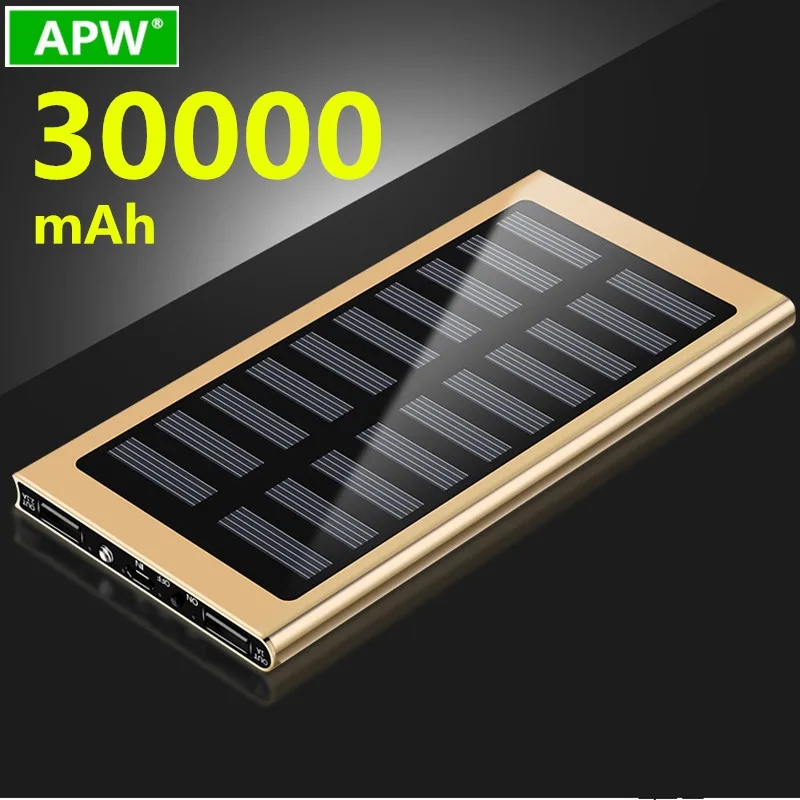 Портативное зарядное устройство на солнечной энергии 30000 мАч водонепроницаемый