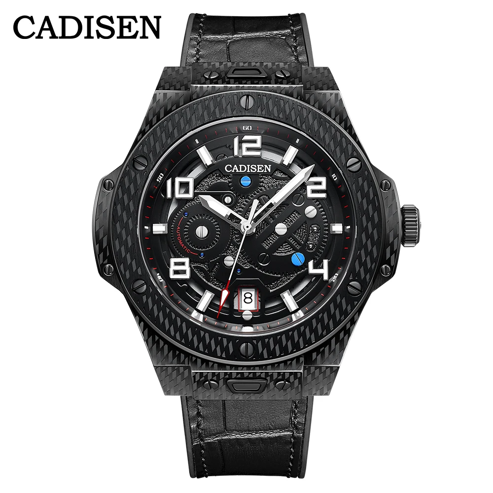 

100m Waterproof Diver Watch Luxury Brand CADISEN Men Mechanical Wristwatches Sapphire Leather Luminous Mens Automatic Watches