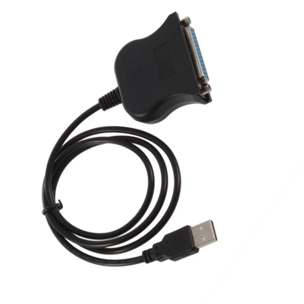 Черный двунаправленный параллельный интерфейс связи USB до 25 контактов DB25 шнур
