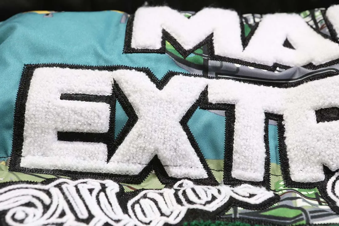 ATSUNNY Oversize Fashion cotton Coat Map digital print jacket stuffed cotton bread suit jacket Thicken Autumn and winter clothes