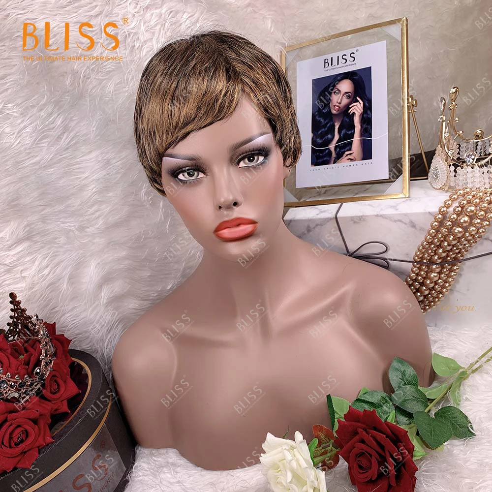 Bliss короткие парики вырезанные феями 100% человеческие волосы женские бразильские
