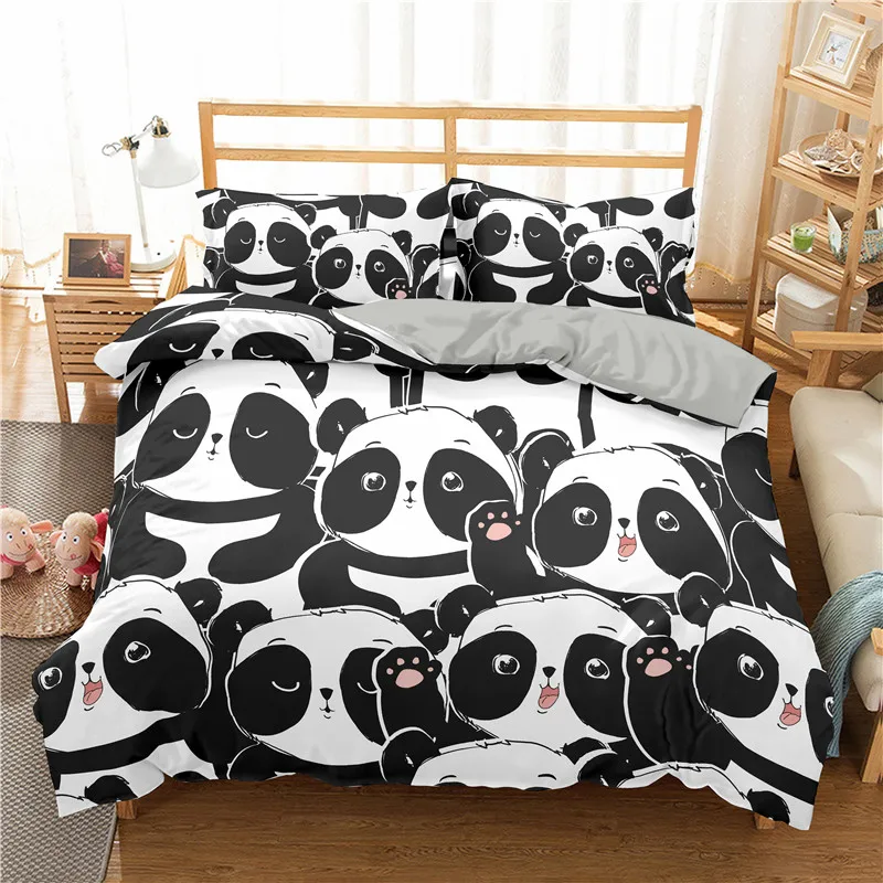 

Catoon Panda Pattern Bedding Set 3d Comfortable Home Textiles Kids Gift Bedroom Decor Single Twin Size Duvet Cover Pillowcase