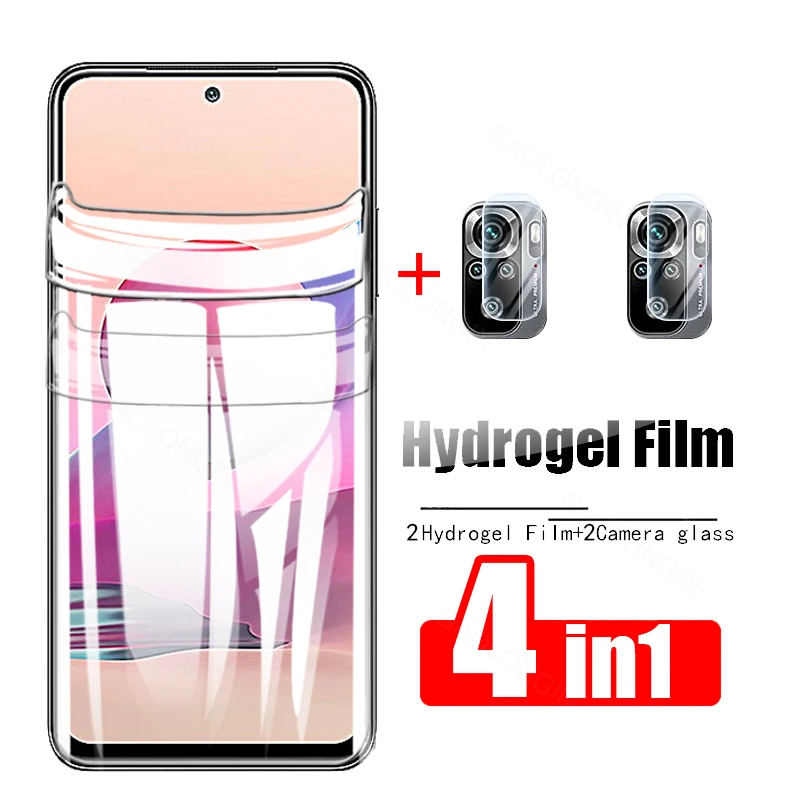 

on redmi note10s screen protector hydrogel film for xiaomi redmi note10 protective glas note 10pro 9 9s 9pro 8t camera glass