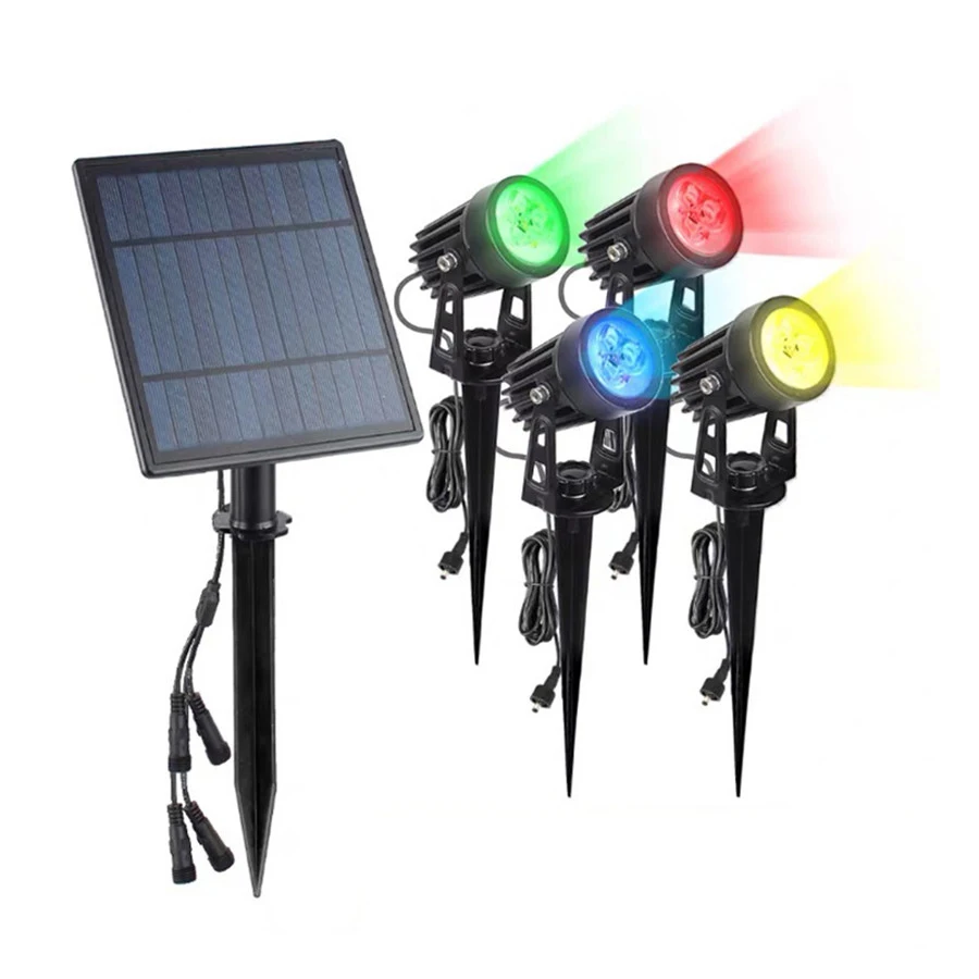 

LED Solar Powered Landscape Spotlight Outdoor Waterproof Garden Exterior Wall Lights Pool Lawn Driveway Solar Security Lamps