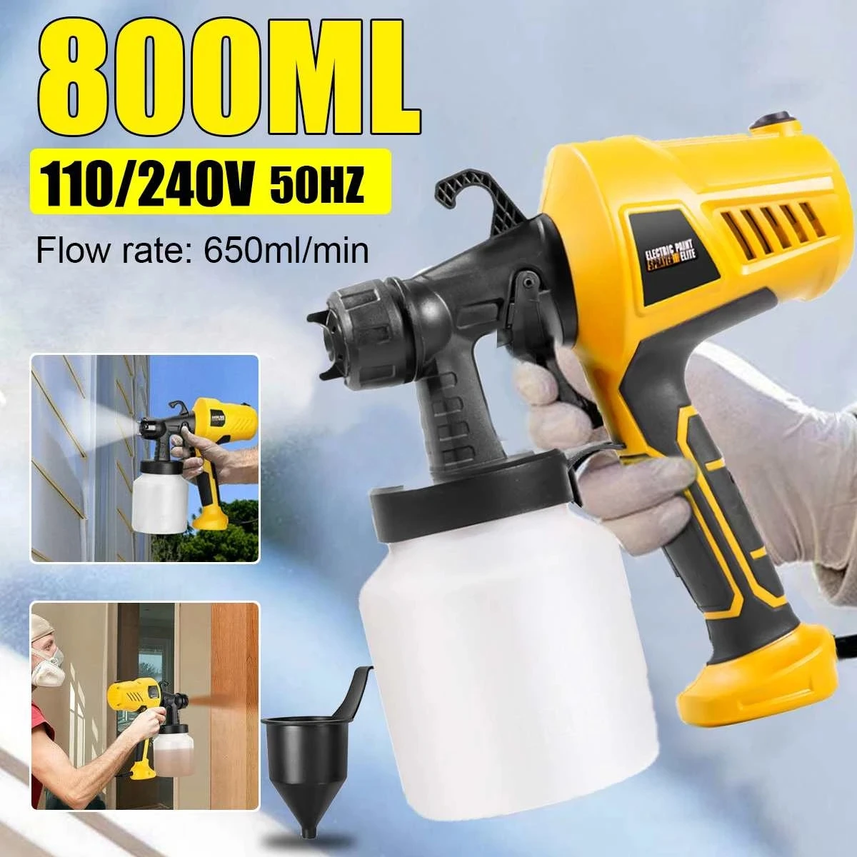 

Easy spray of the adjustable spray range of the high power domestic airbrush of the electric spray gun of the paint 500W 110V 22