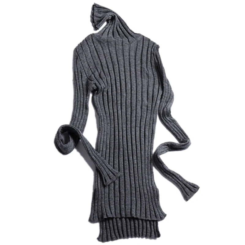 Женский свитер из мериносовой шерсти BAHTLEE вязаный пуловер с высоким воротником и